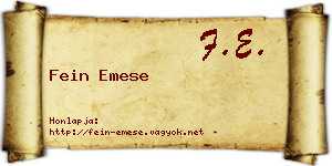 Fein Emese névjegykártya