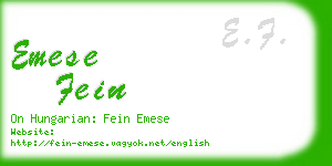 emese fein business card